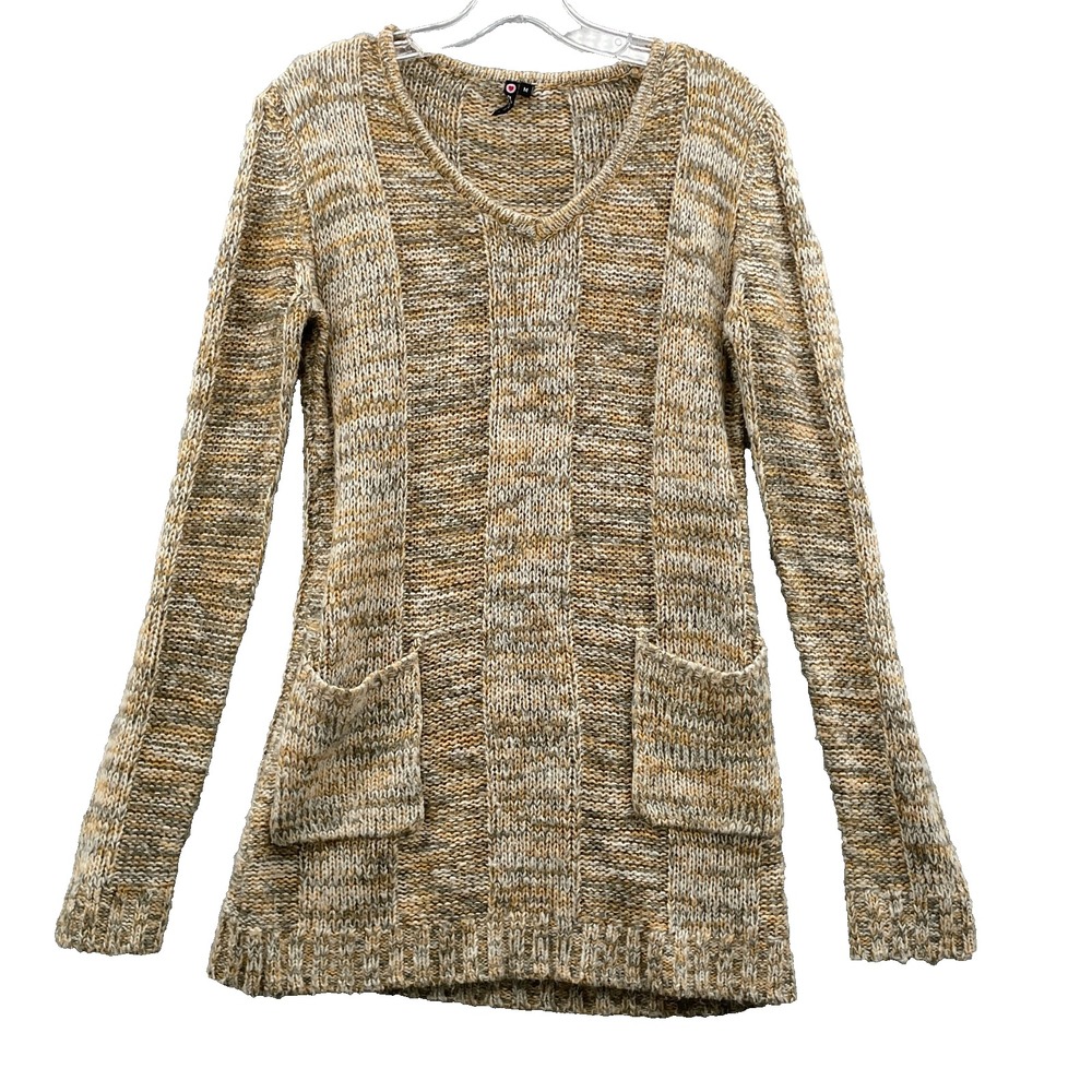 Poof Knit Sweater Dress Womens Medium Earthy Boho Knit Preppy Y2k Academia Cabin